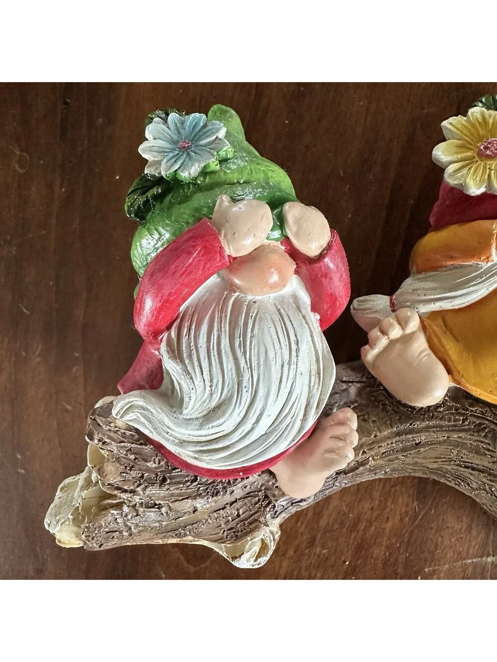 Hodao See Hear Speak No Evil Gnomes Figurine Flowers Garden Decor 7